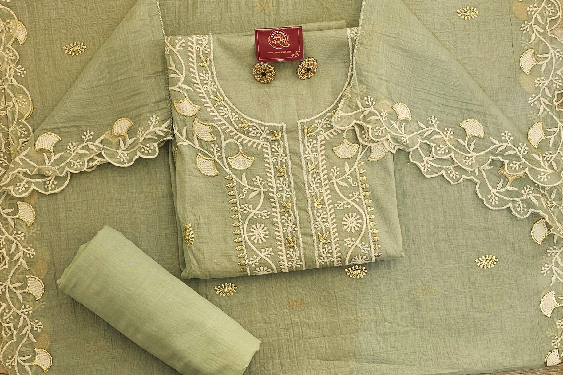 Elegant Mal Cotton Unstitched Suit with Delicate Embroidery & Embroidered Border Dupatta