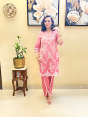 Cotton Embroided Co-Ord Set With Dhoti Style Pant