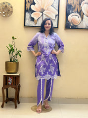 Cotton Embroided Co-Ord Set With Dhoti Style Pant
