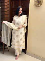 Off White Chanderi Kurta set