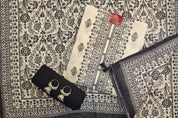 Refined Linen Self-Print Suit with Embroidery & Printed Dupatta
