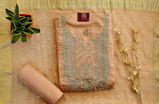 Self Banarasi Silk Unstitched Suit with Gota Patti & Moti Work , Paired with Gorgeous Georgette Dupatta