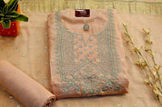 Self Banarasi Silk Unstitched Suit with Gota Patti & Moti Work , Paired with Gorgeous Georgette Dupatta