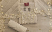 Elegant Mal Cotton Unstitched Suit with Delicate Embroidery & Embroidered Border Dupatta