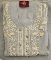 Elegant Mal Cotton Unstitched Suit with Delicate Embroidery & Embroidered Border Dupatta
