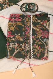 Floral Moti Work Cotton Suit