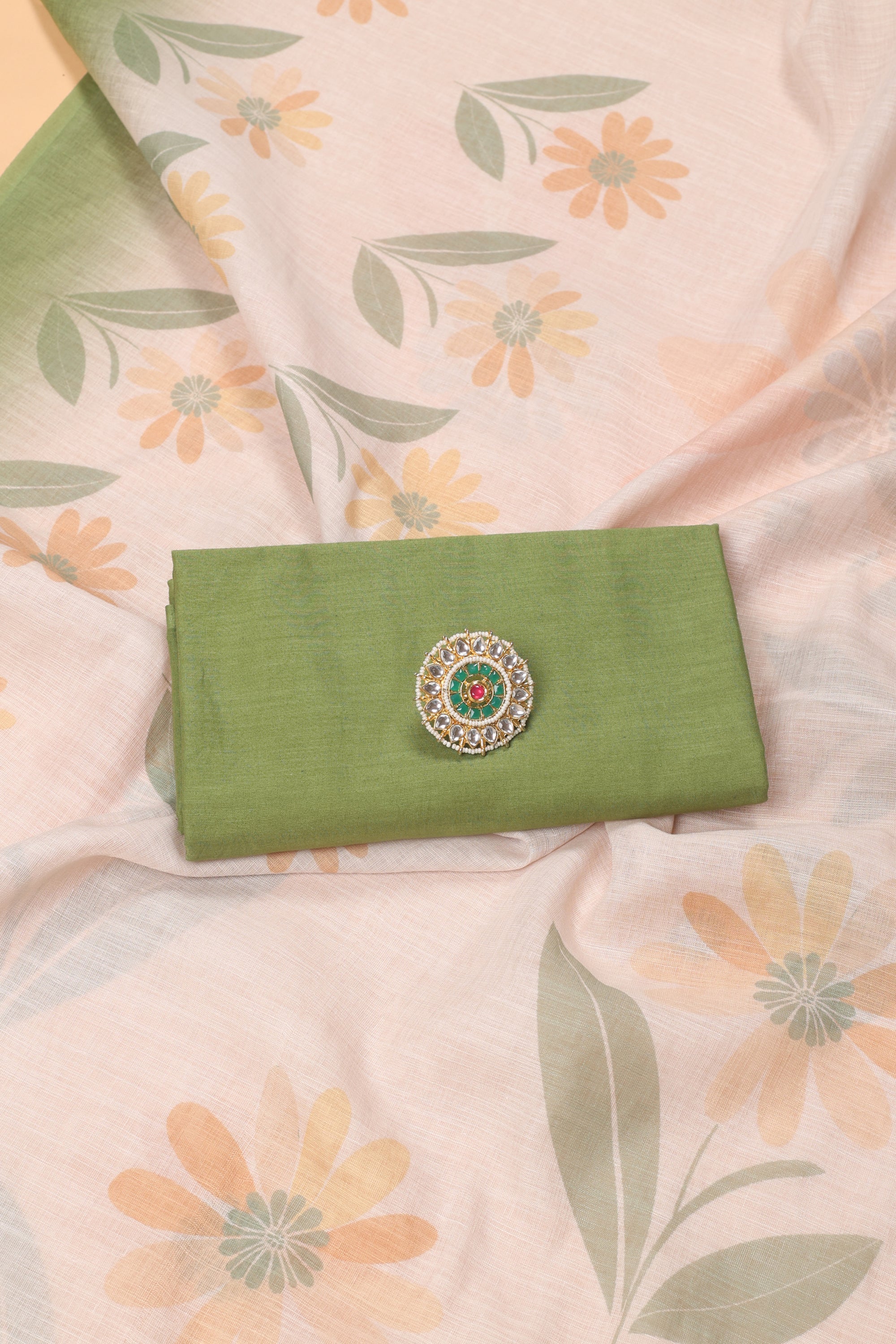 Linen Katha Work Suit