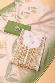 Linen Katha Work Suit