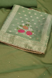 Green Banarasi Salwar Suit