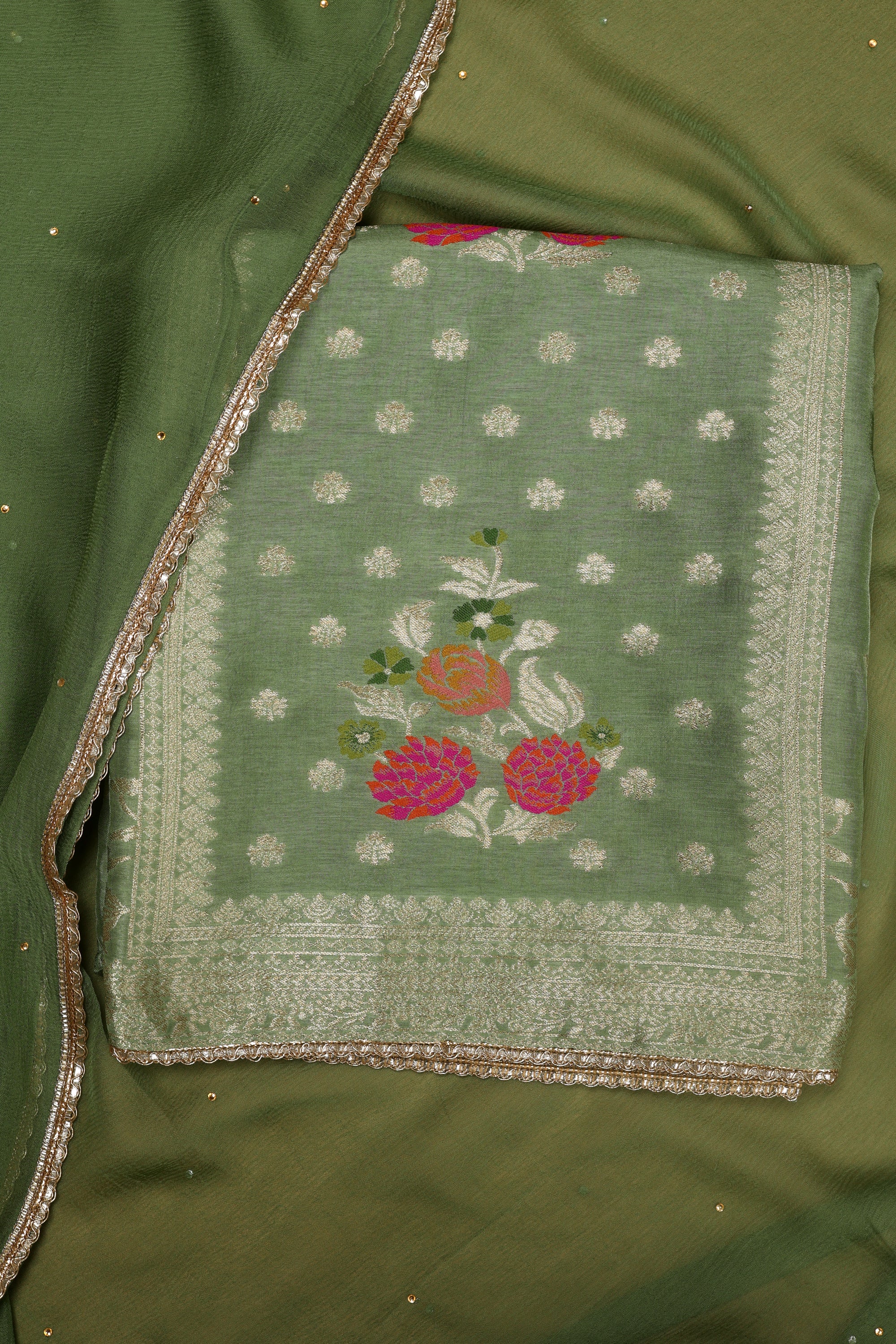 Green Banarasi Salwar Suit