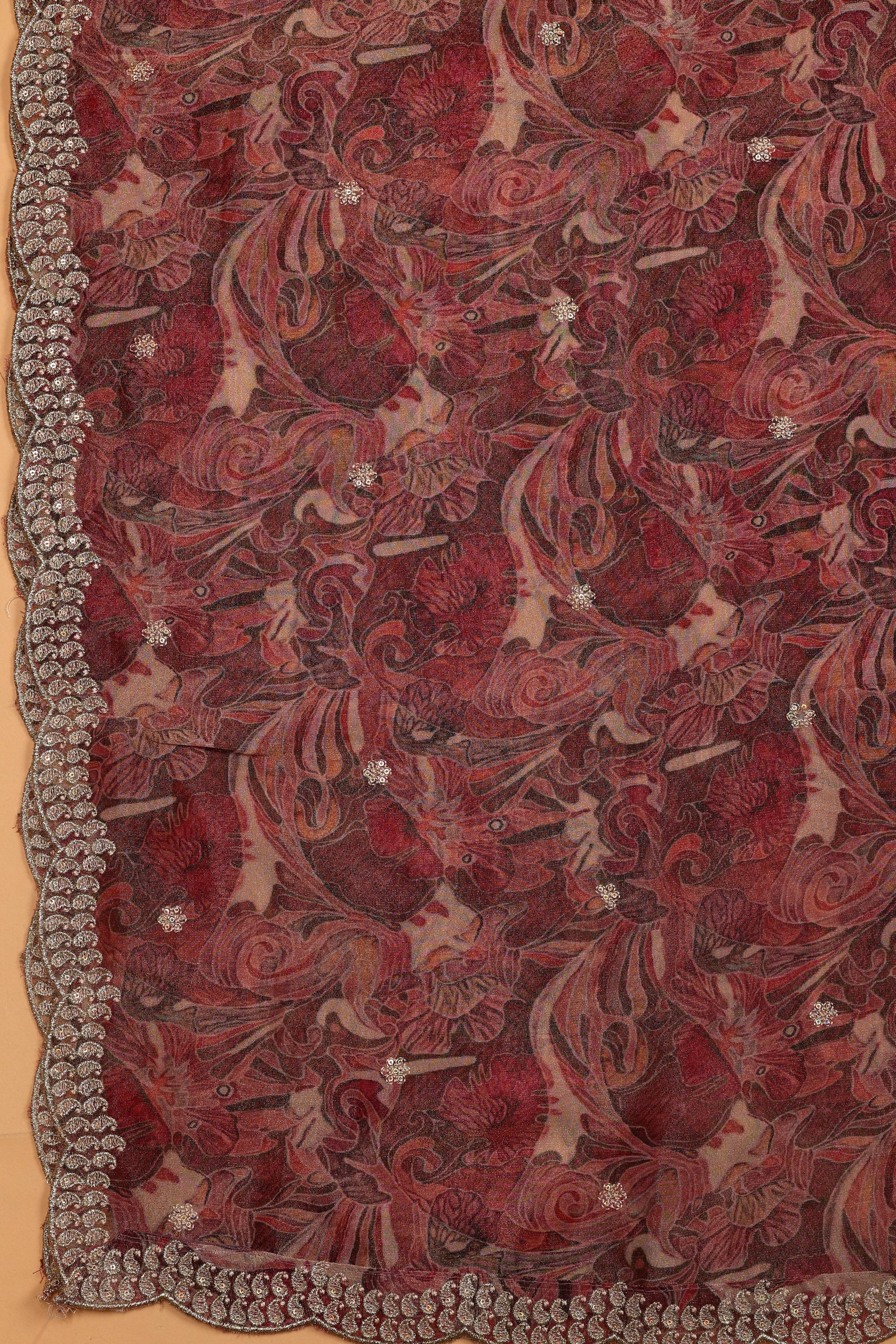 Shimmer Silk Floral Work Suit