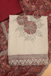 Shimmer Silk Floral Work Suit