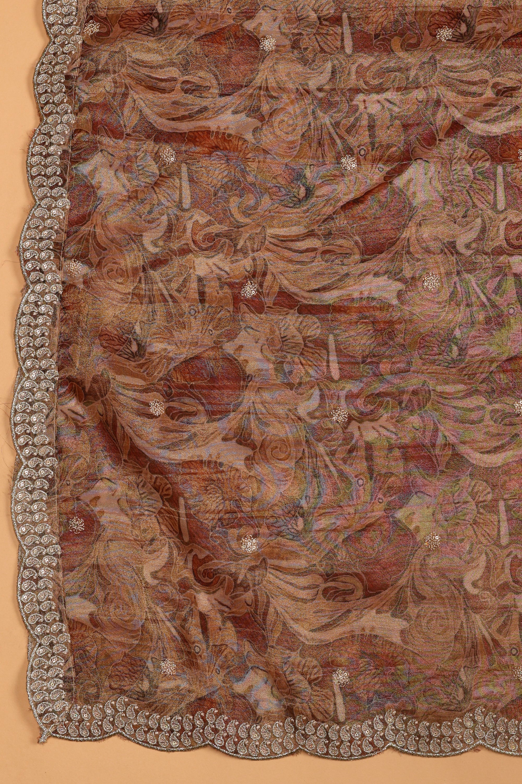 Shimmer Silk Floral Work Suit