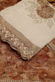 Shimmer Silk Floral Work Suit