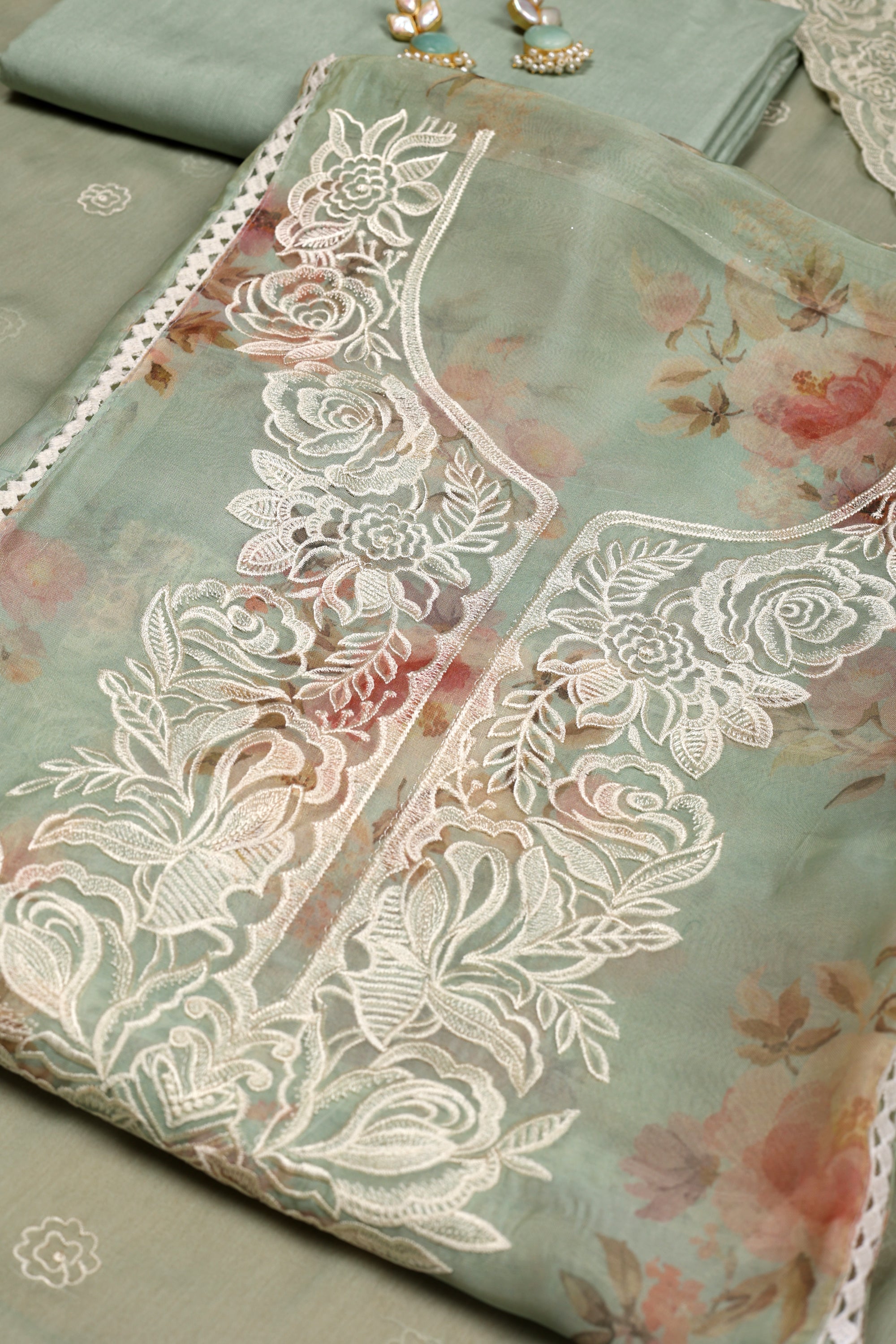 Tissue Organza Suit with Resham Thread Suit