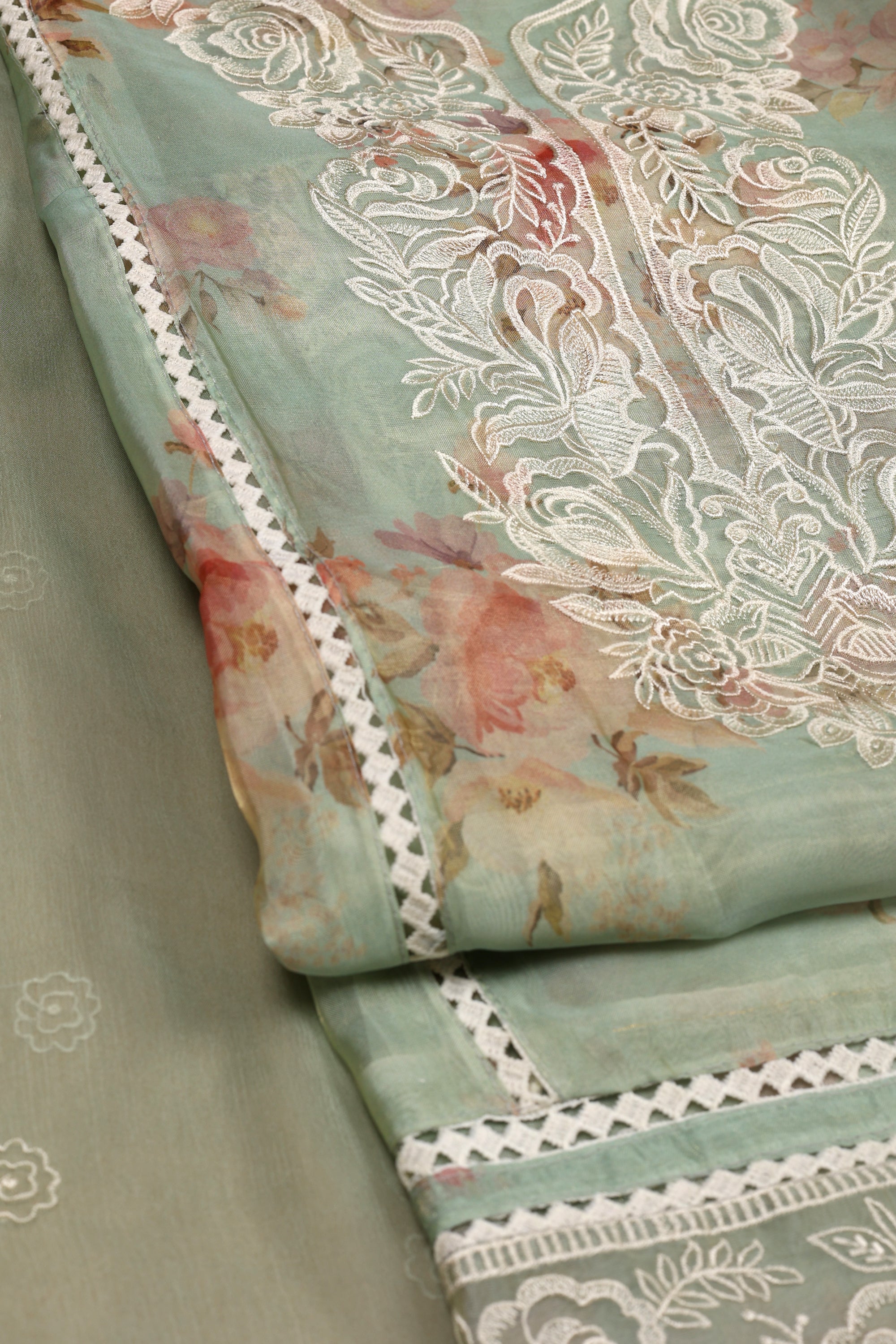 Tissue Organza Suit with Resham Thread Suit