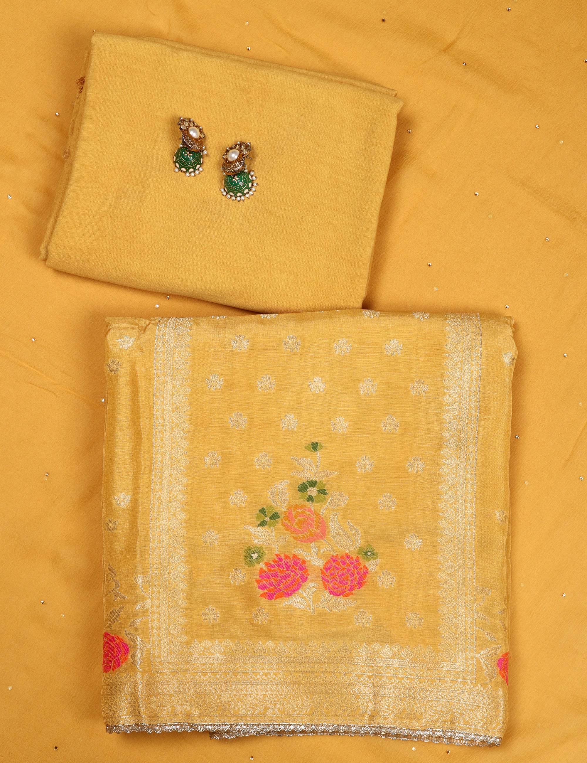 Green Banarasi Salwar Suit