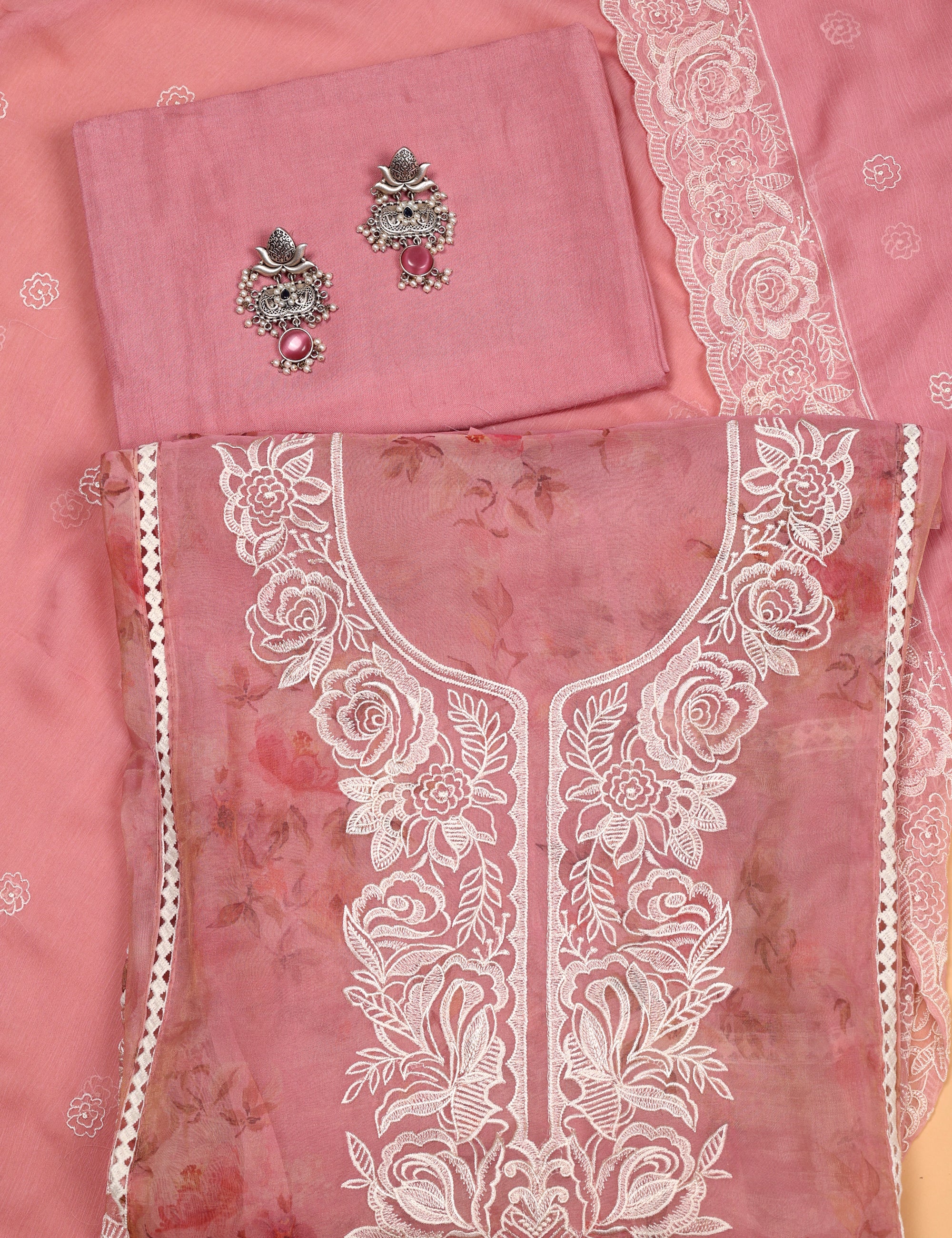Tissue Organza Suit with Resham Thread Suit