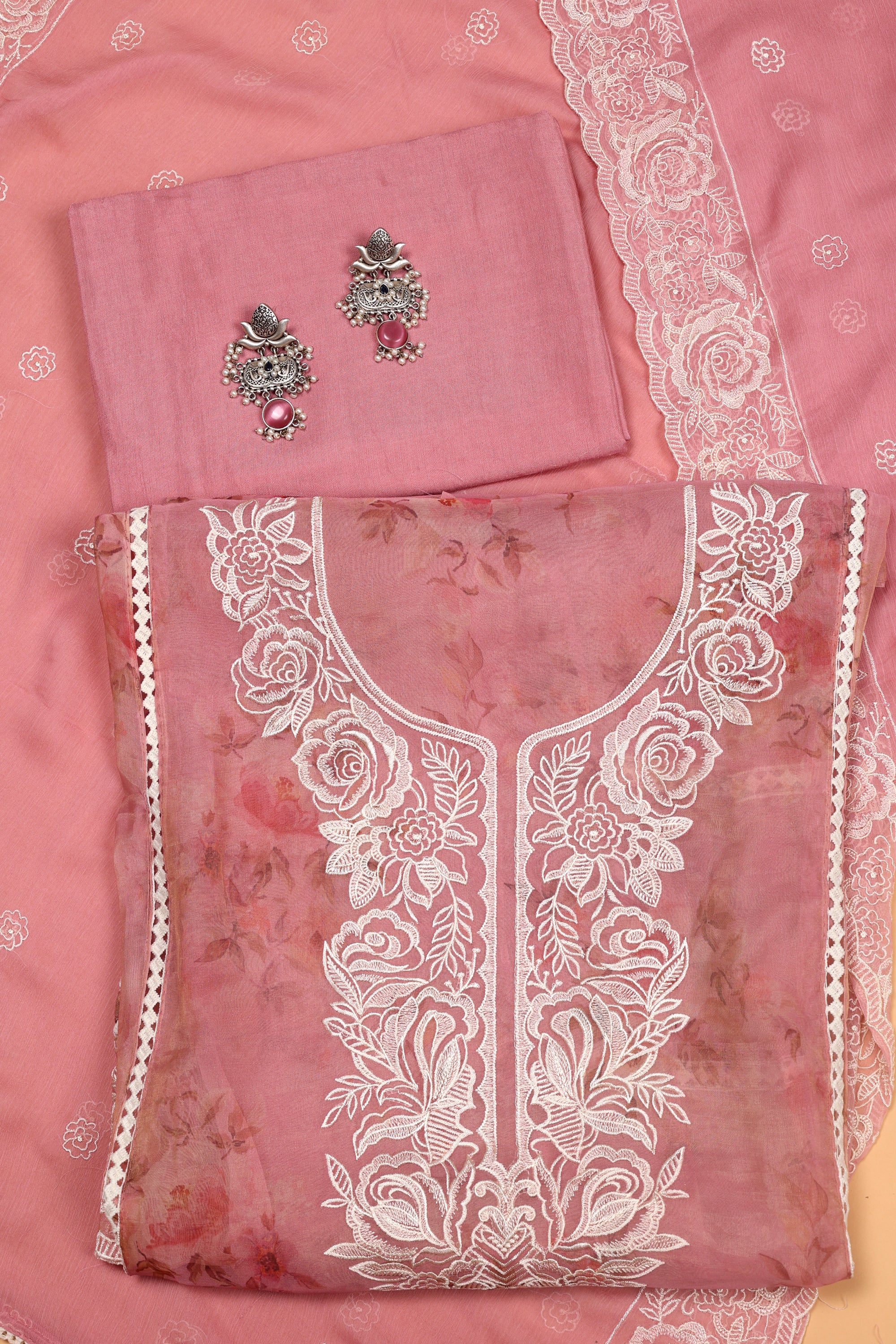 Tissue Organza Suit with Resham Thread Suit
