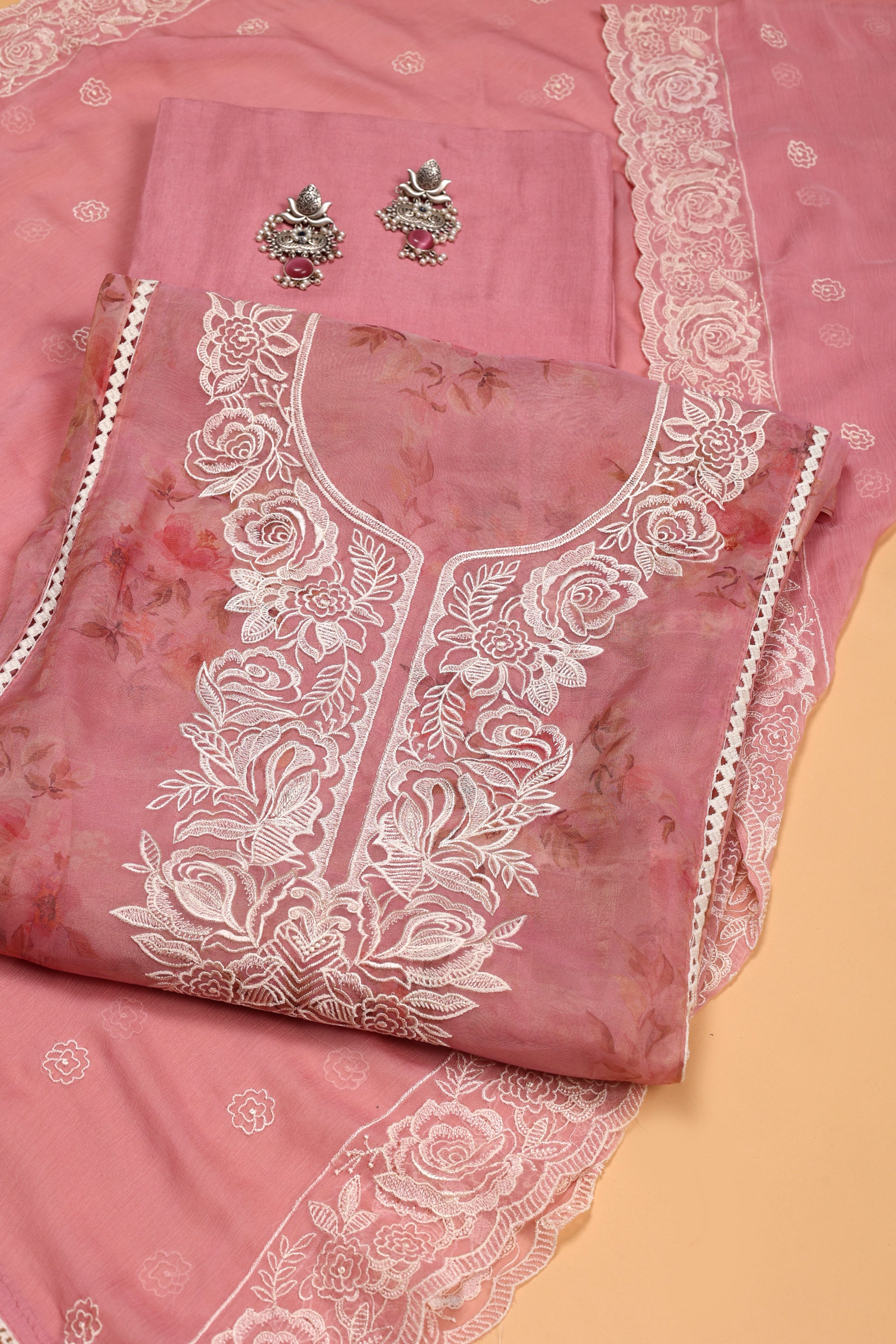 Tissue Organza Suit with Resham Thread Suit