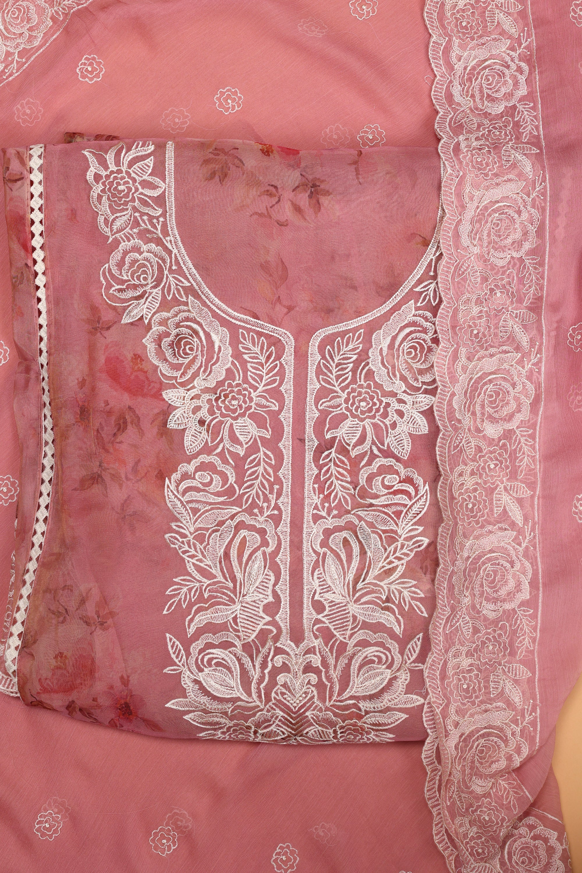 Tissue Organza Suit with Resham Thread Suit