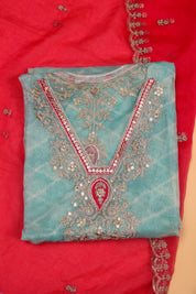 Elegant Zari Organza Suit Material