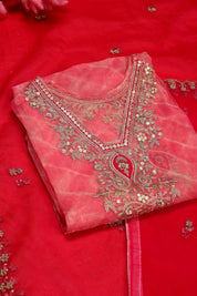 Elegant Zari Organza Suit Material