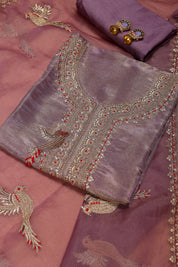 Women's Heavy Simmer Silk Embroidery Codding Work Unstitched Suit