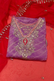 Elegant Zari Organza Suit Material