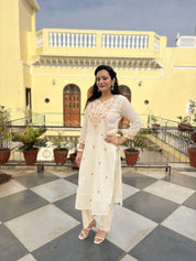 Embroided Cotton Kurti Set