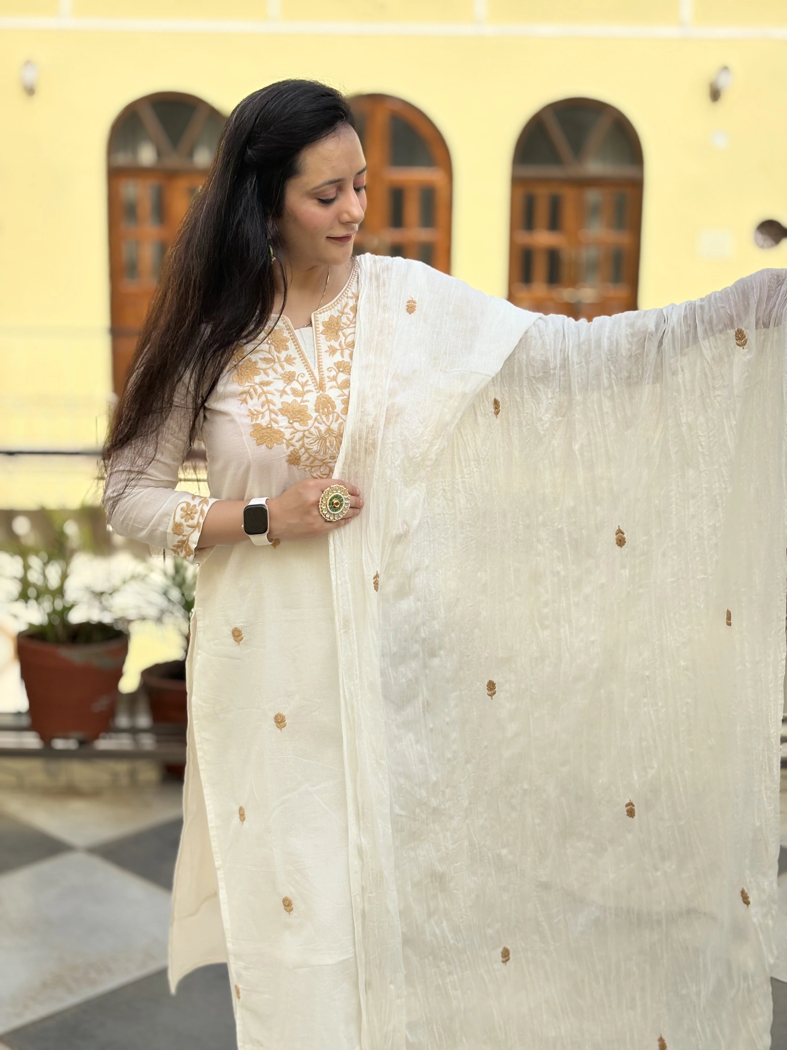 Embroided Cotton Kurti Set