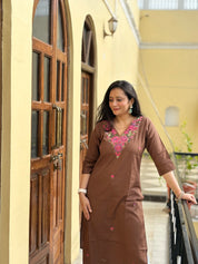Beautiful Flax Cotton Kurti