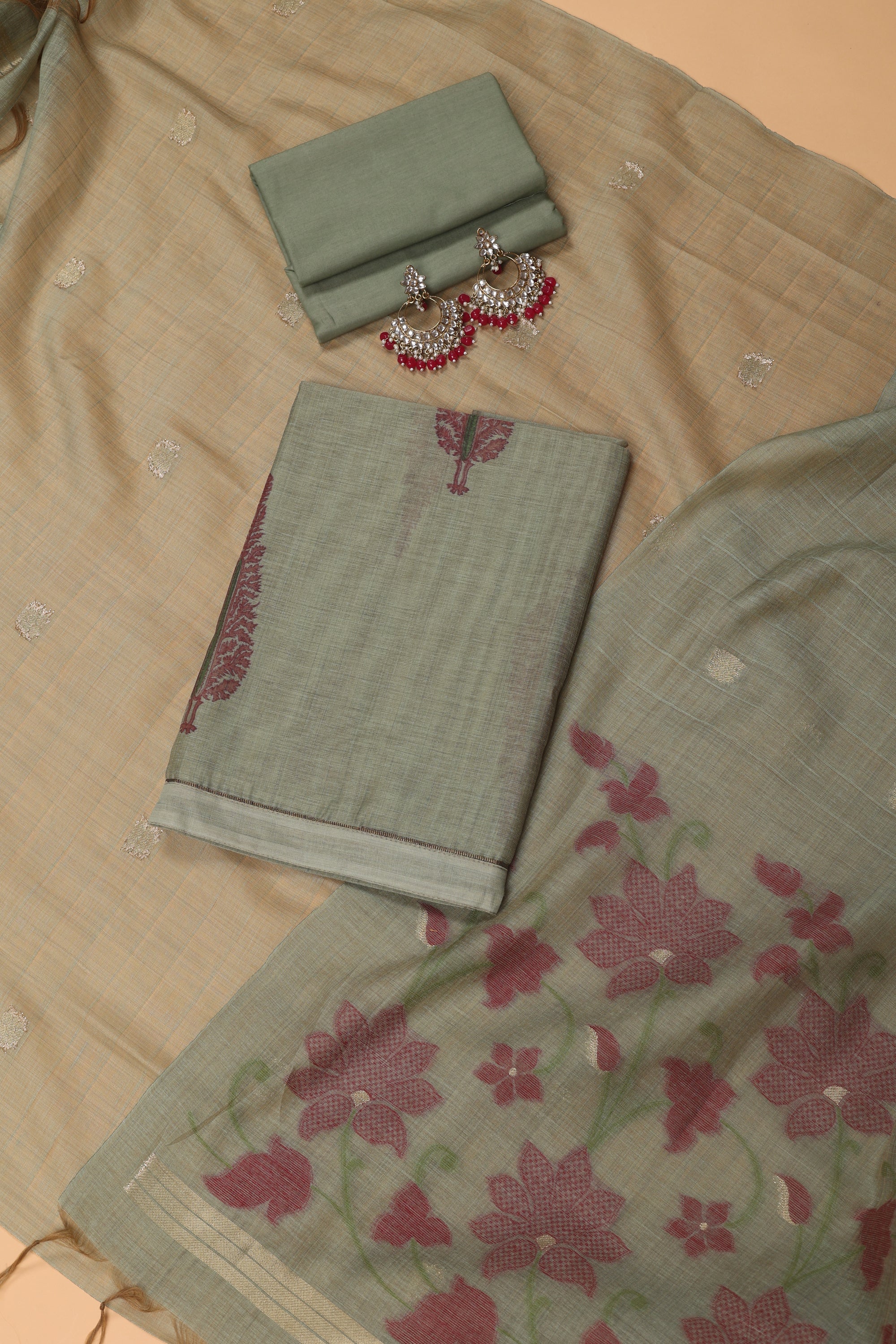 Printed Jaamdani Suit