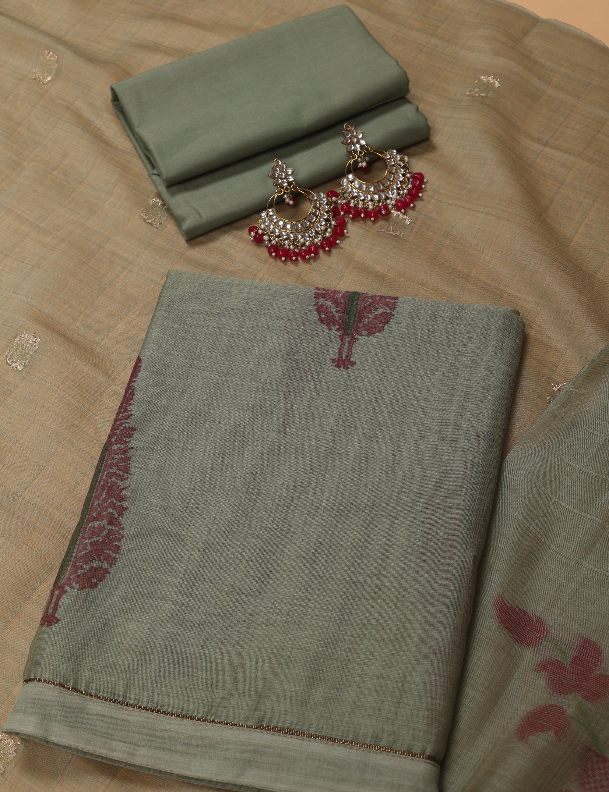 Printed Jaamdani Suit