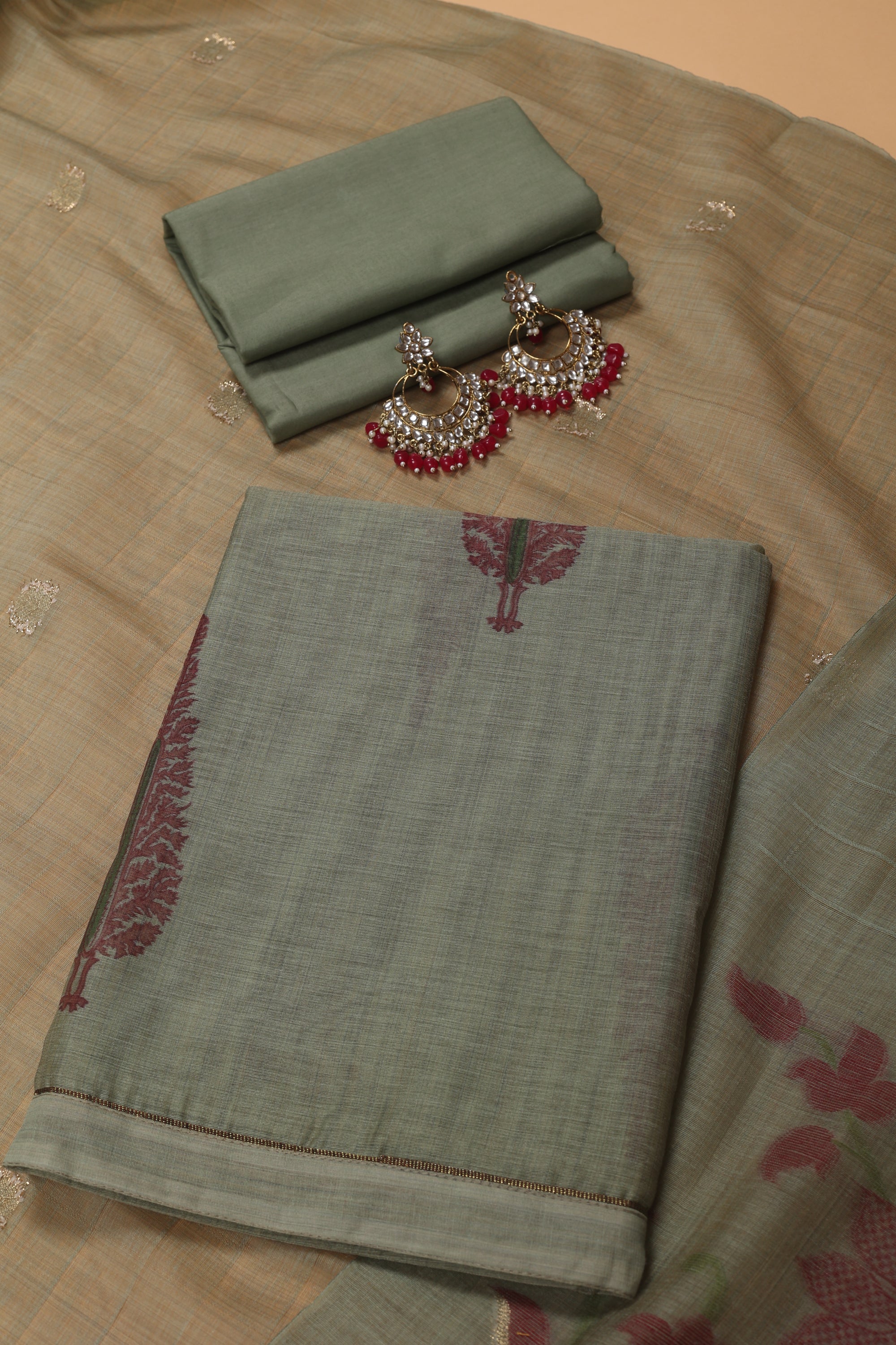 Printed Jaamdani Suit