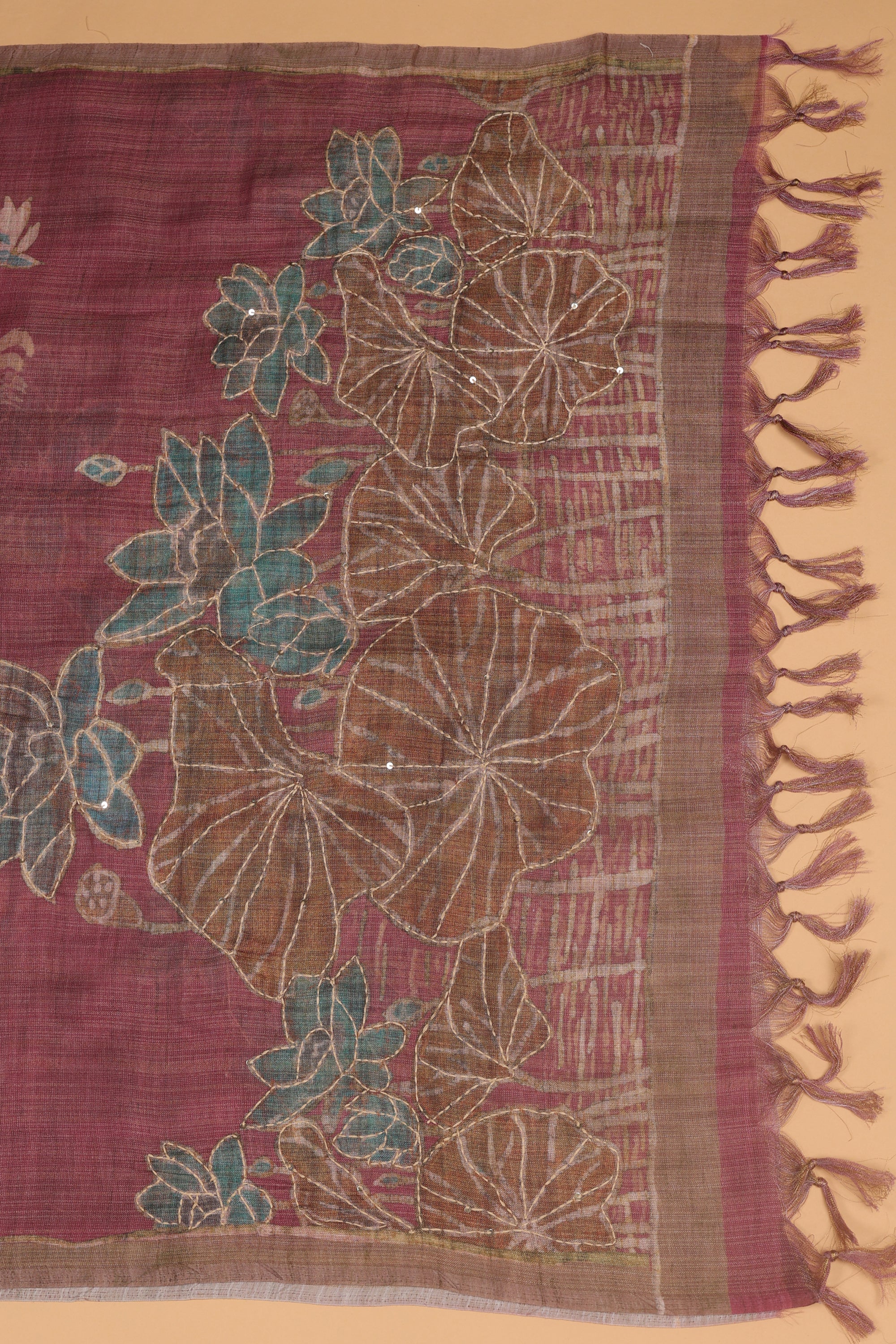 Katha Work Linen Fabric Suit