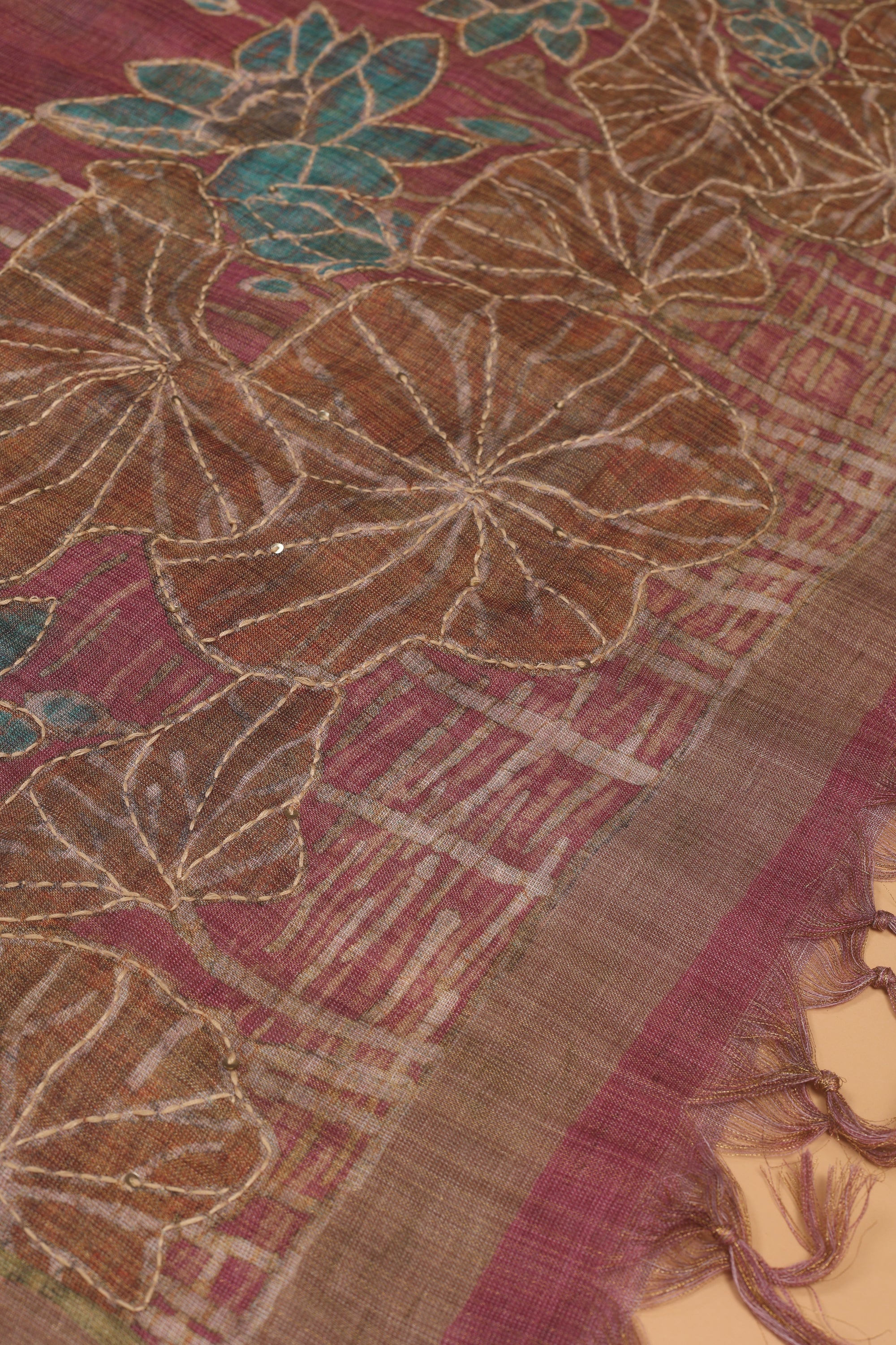 Katha Work Linen Fabric Suit