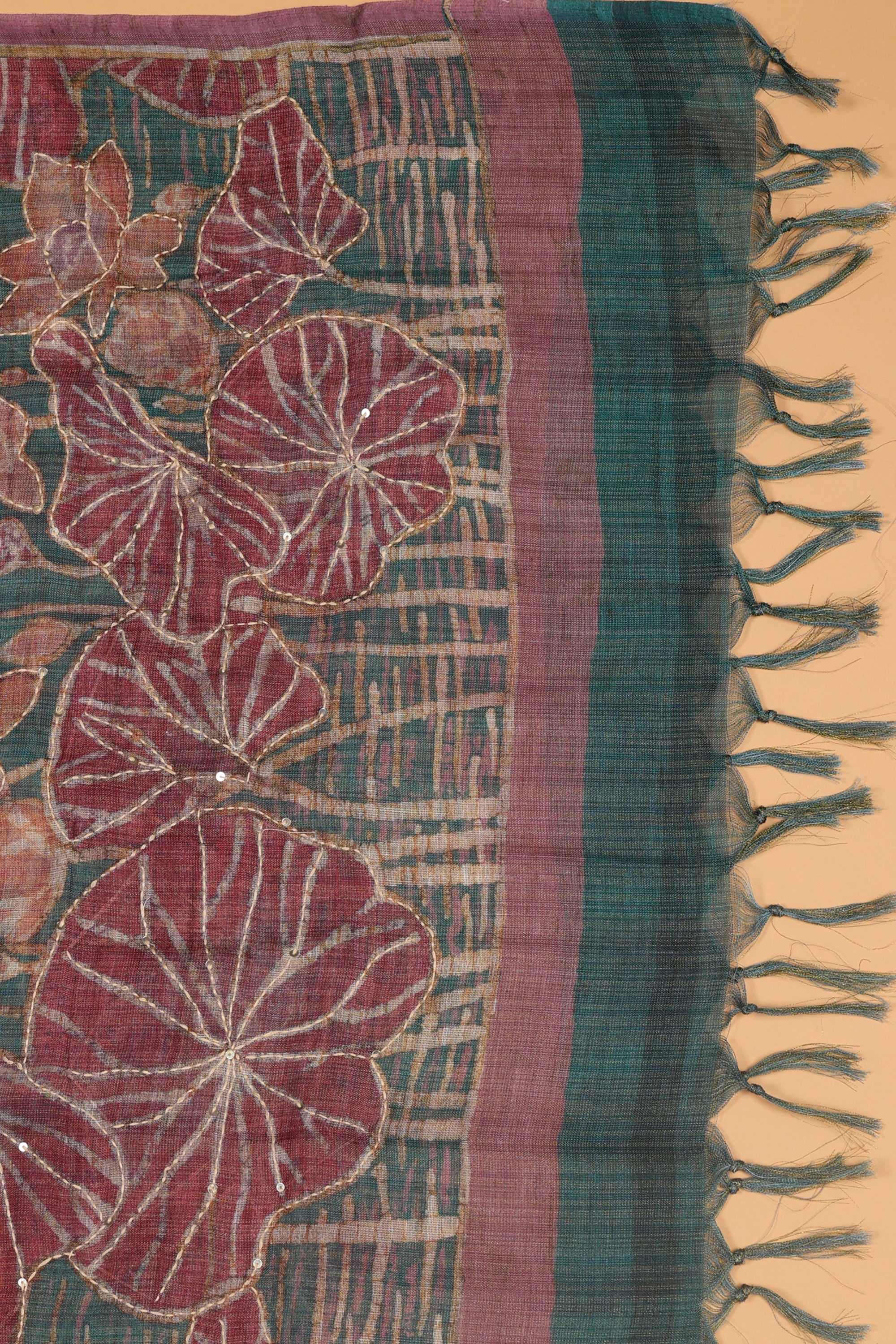 Katha Work Linen Fabric Suit