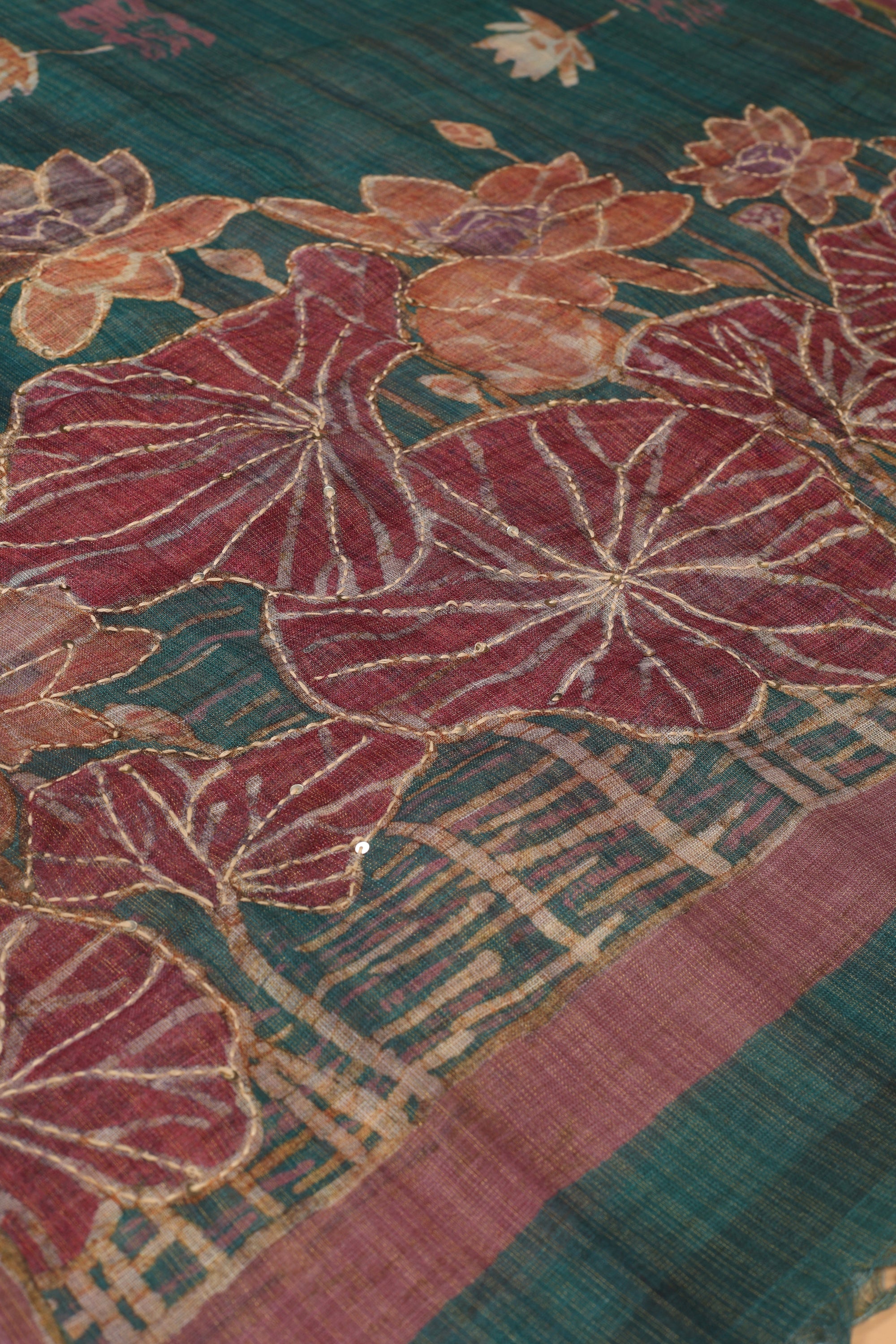 Katha Work Linen Fabric Suit
