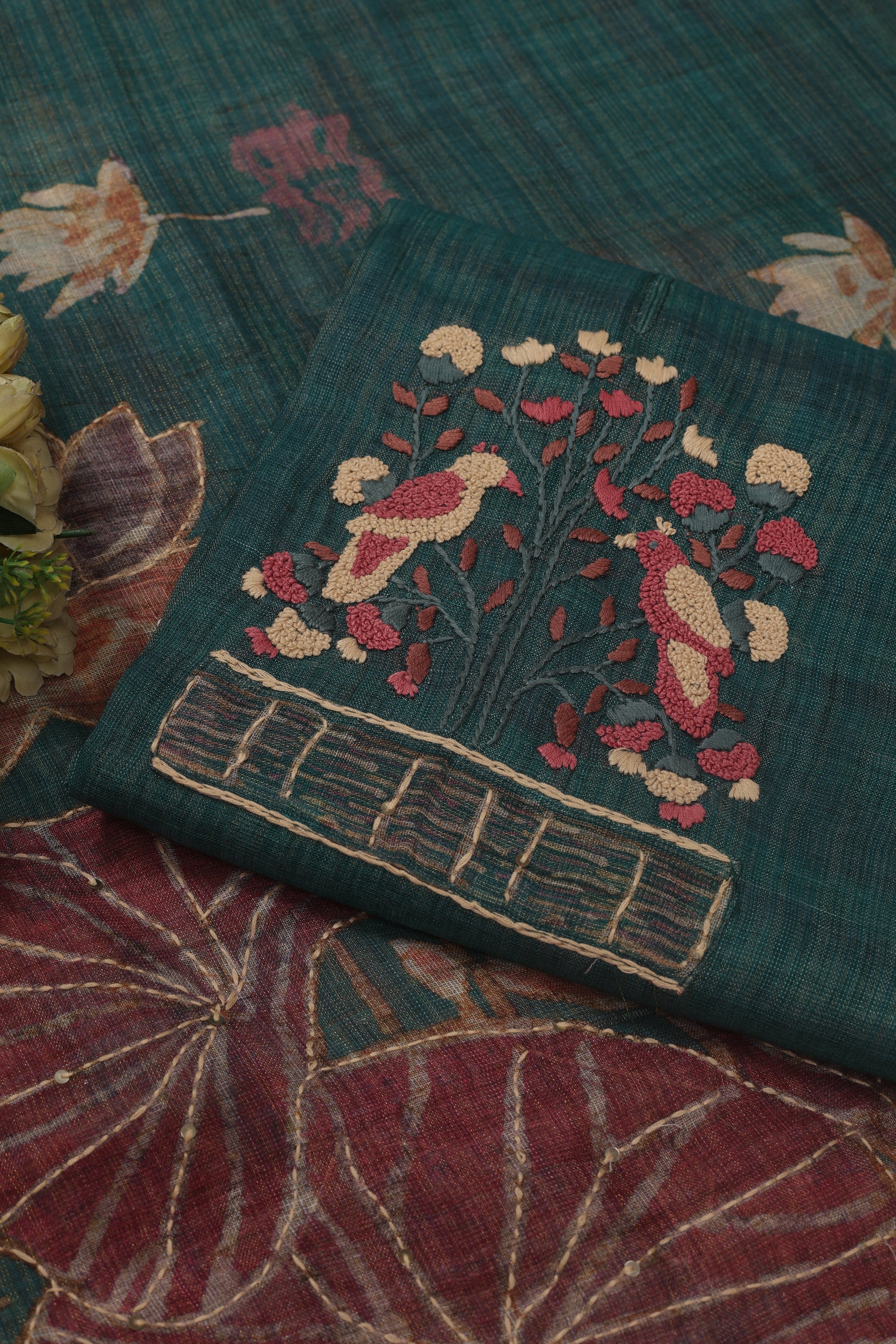 Katha Work Linen Fabric Suit