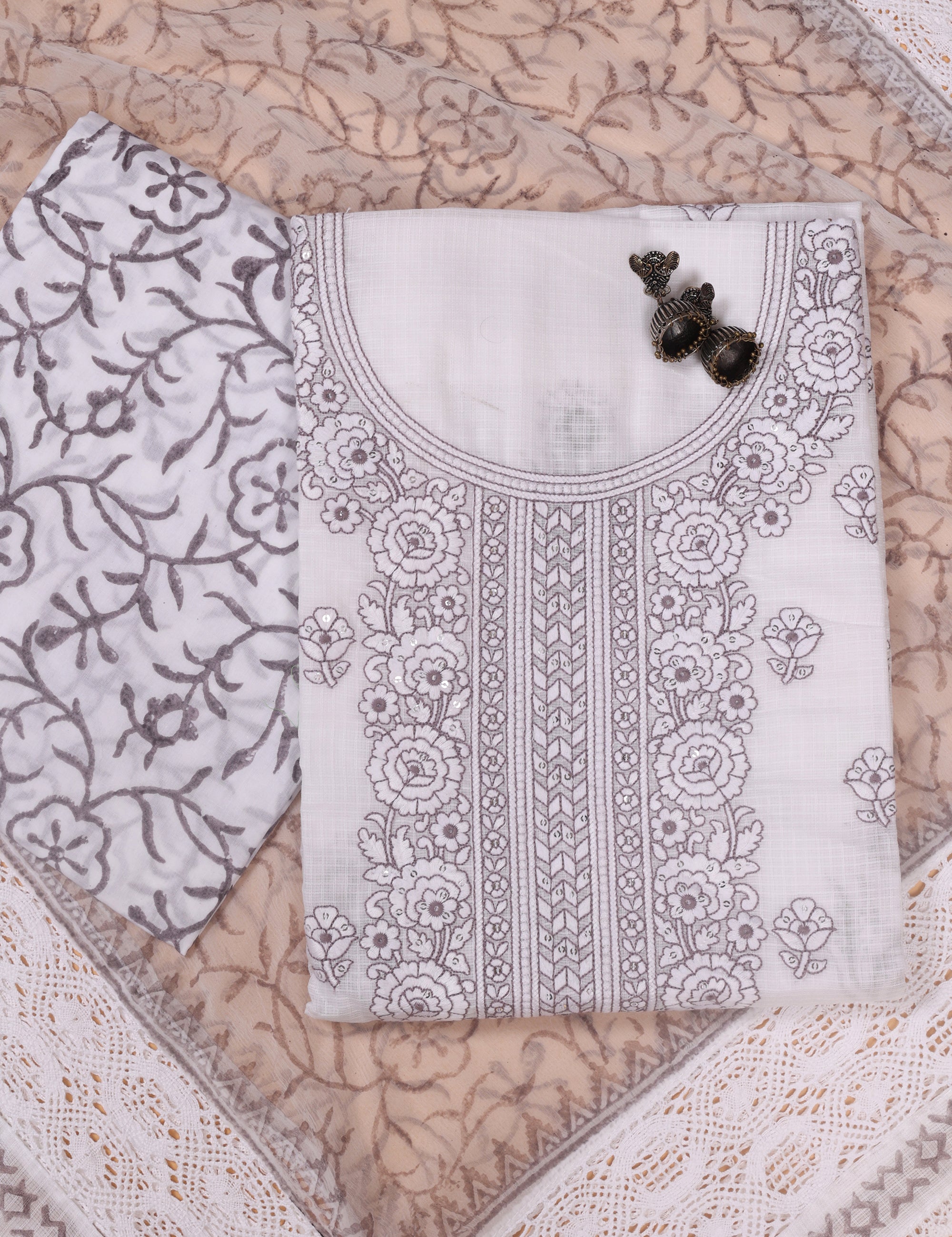 Kota Doriya Suit with Chikankari Work