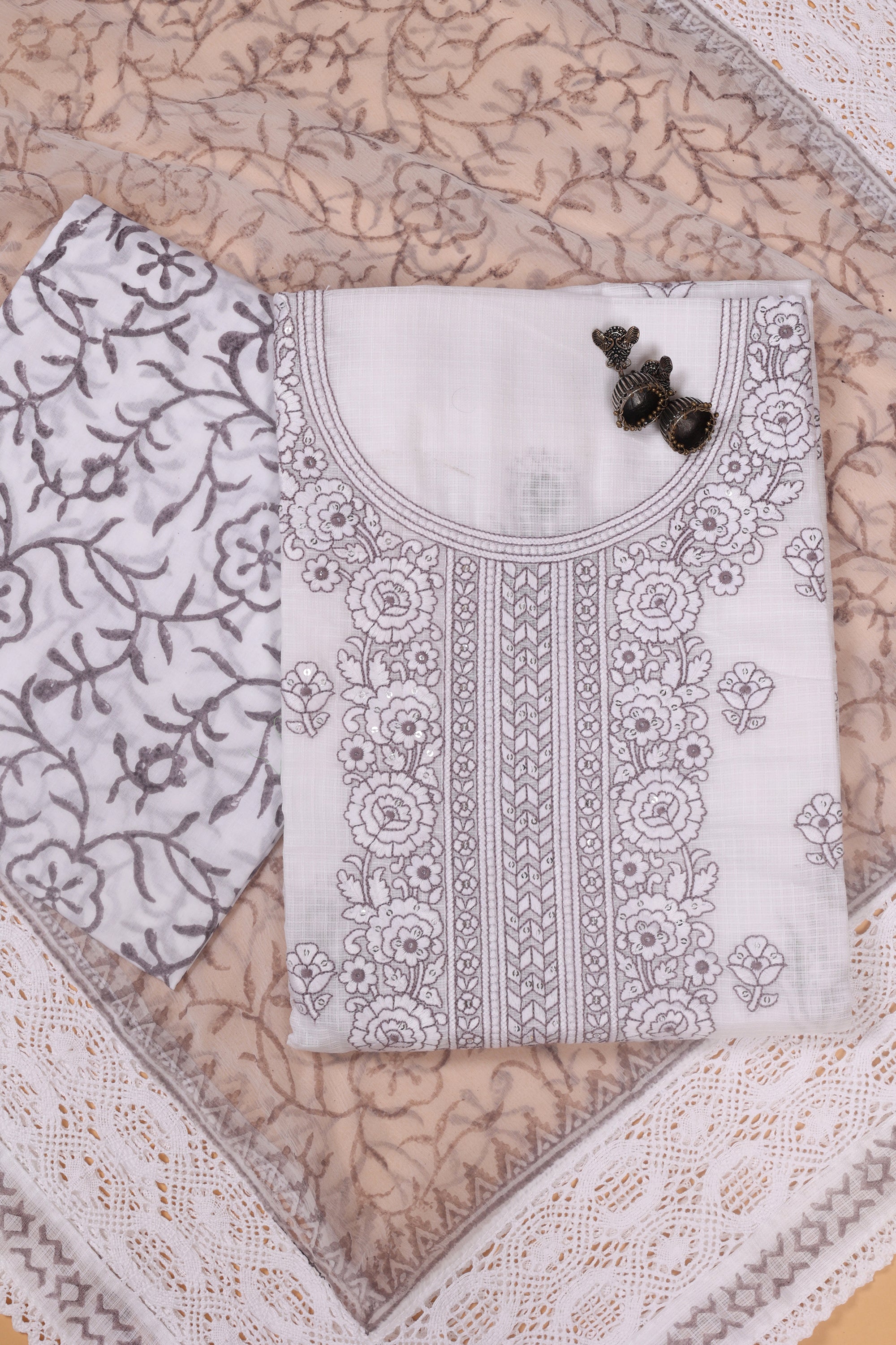 Kota Doriya Suit with Chikankari Work