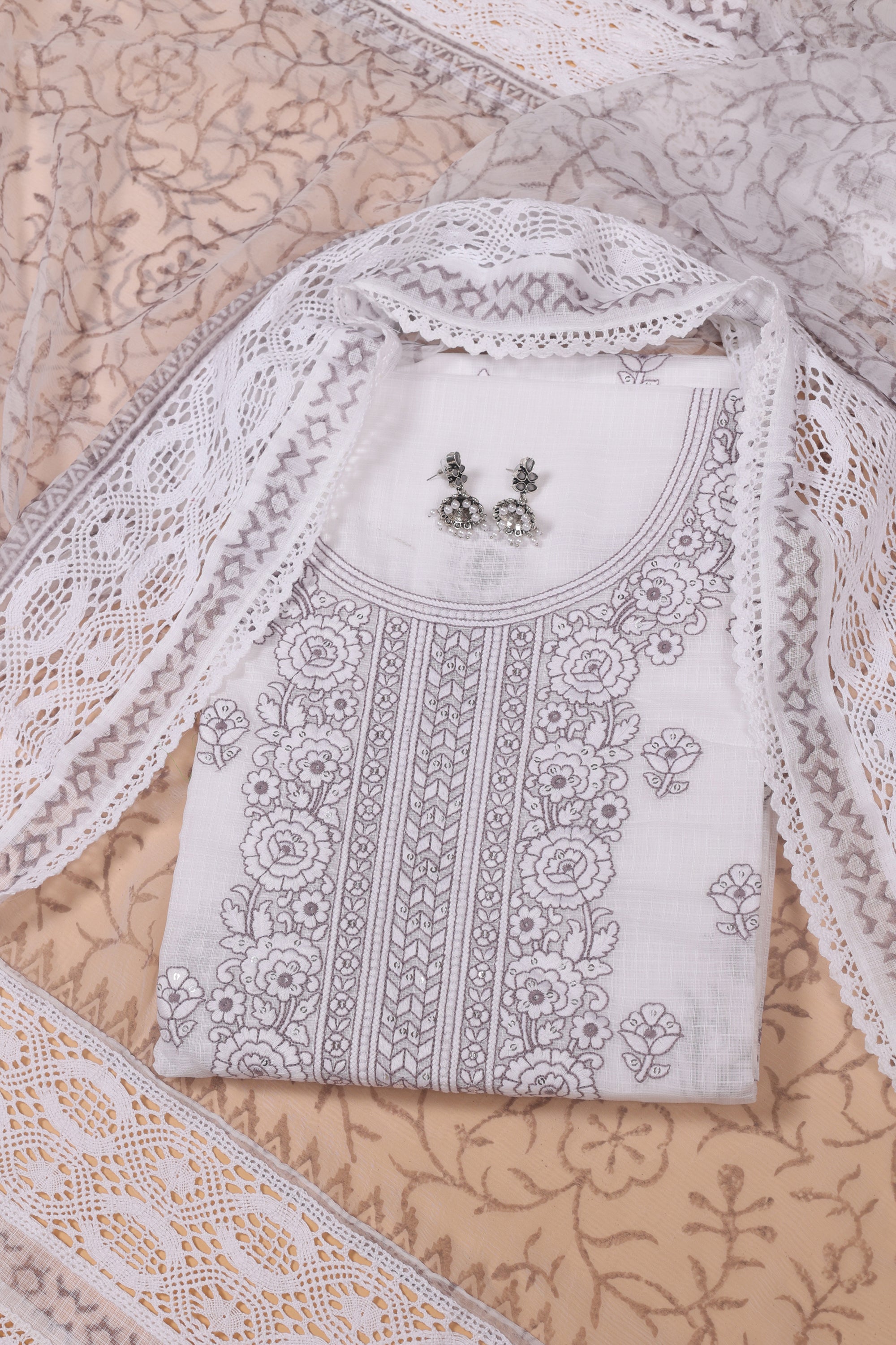 Kota Doriya Suit with Chikankari Work