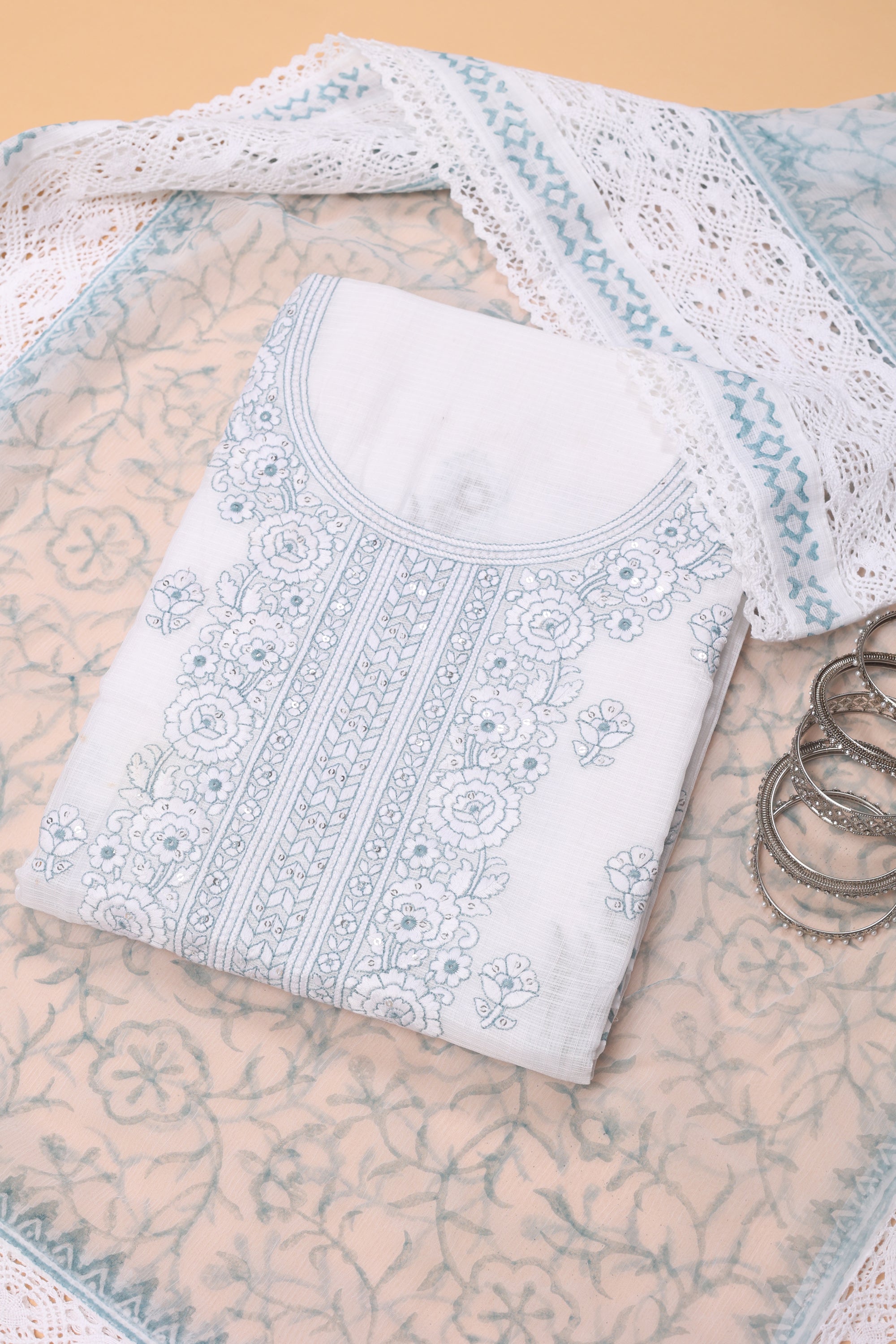 Kota Doriya Suit with Chikankari Work