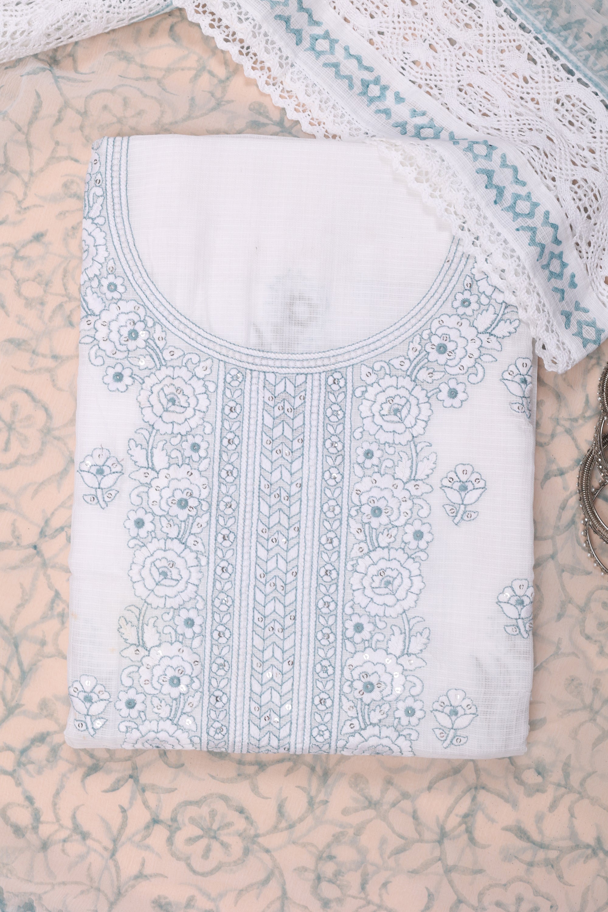 Kota Doriya Suit with Chikankari Work