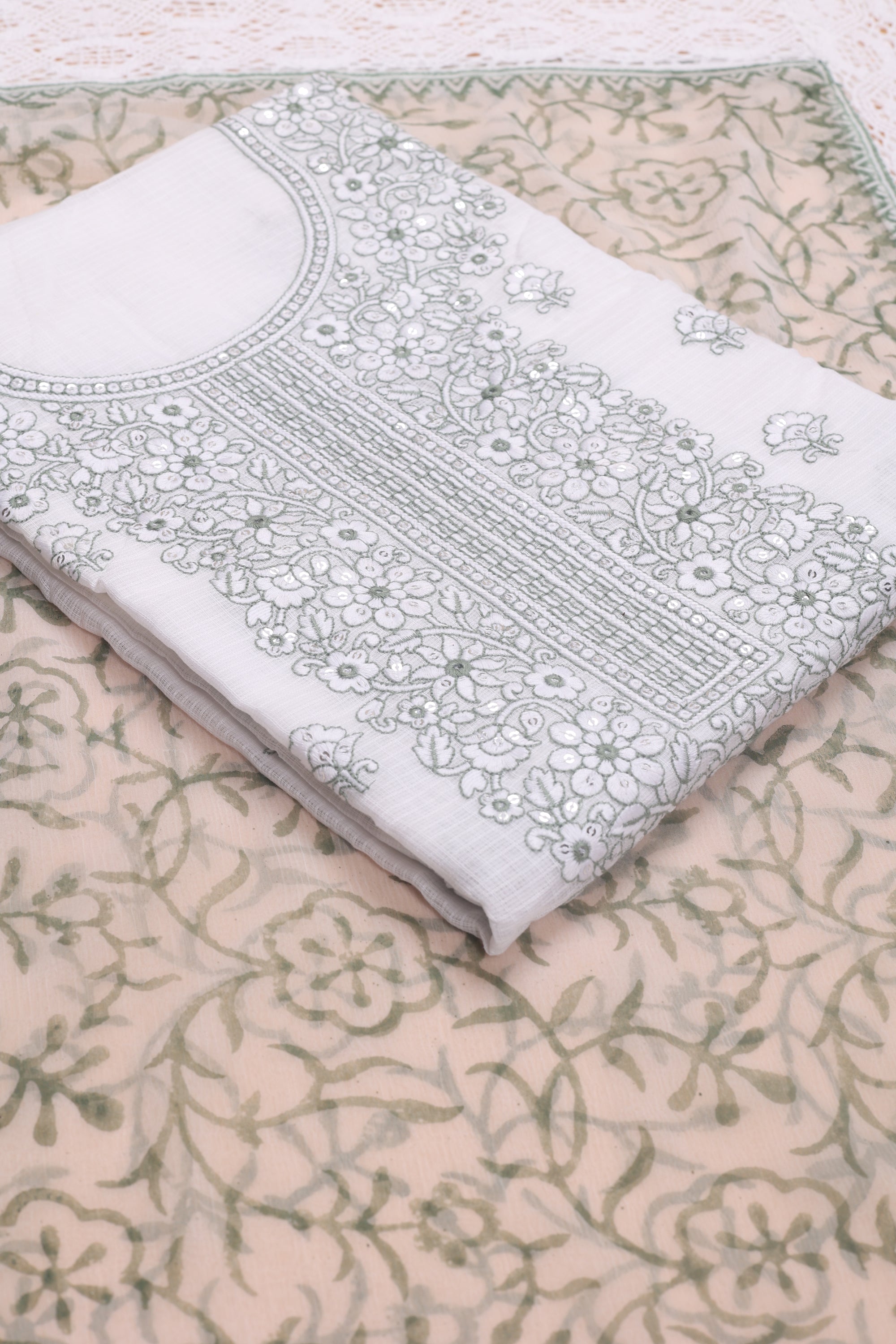 Kota Doriya Suit with Chikankari Work
