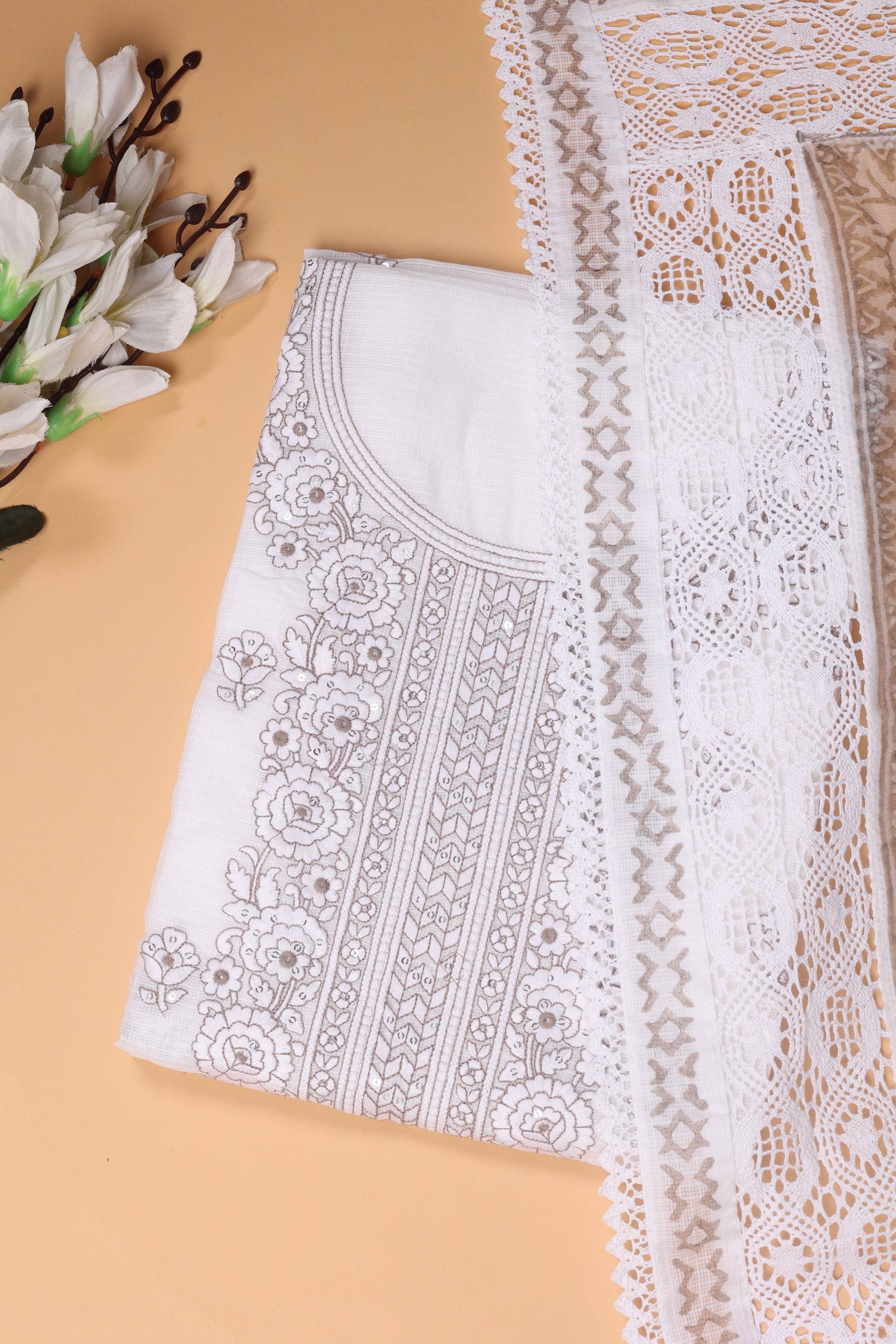 Kota Doriya Suit with Chikankari Work