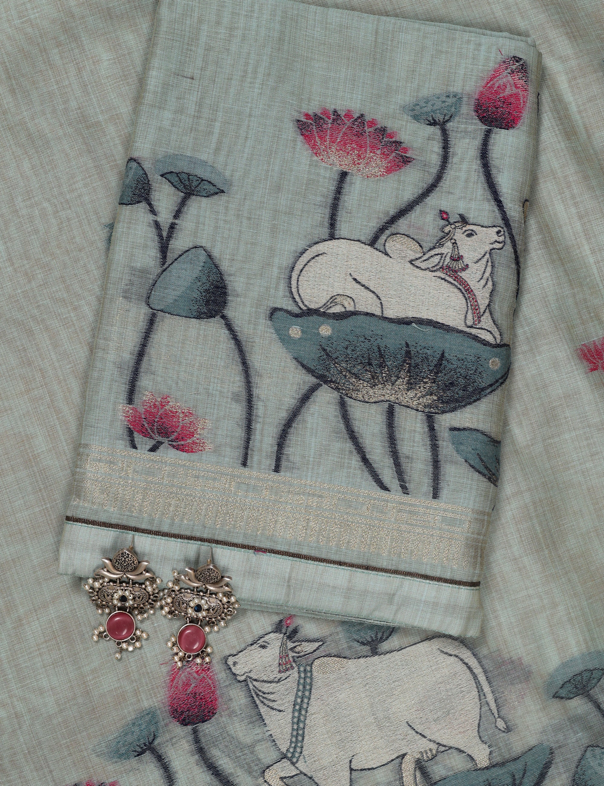 Cow Pattern Jaamdani Suit