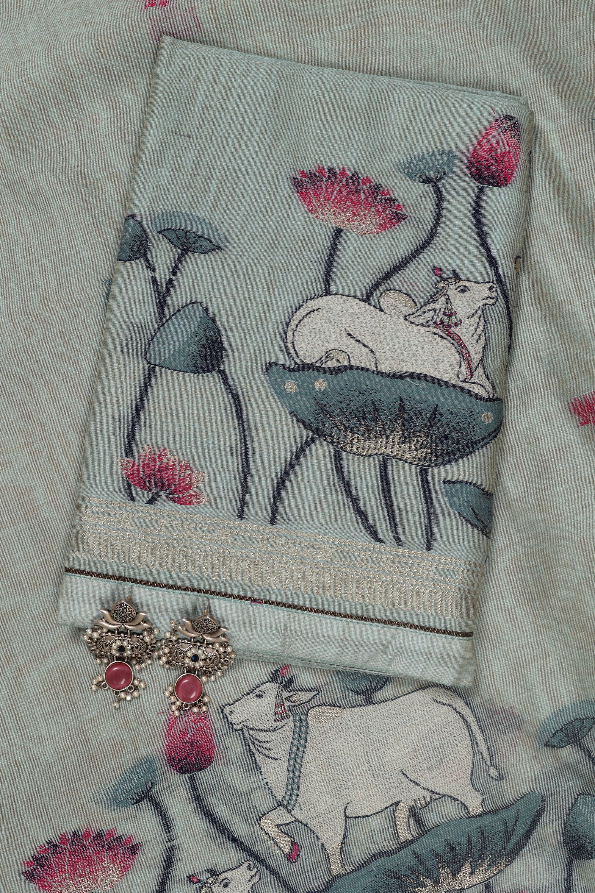 Cow Pattern Jaamdani Suit