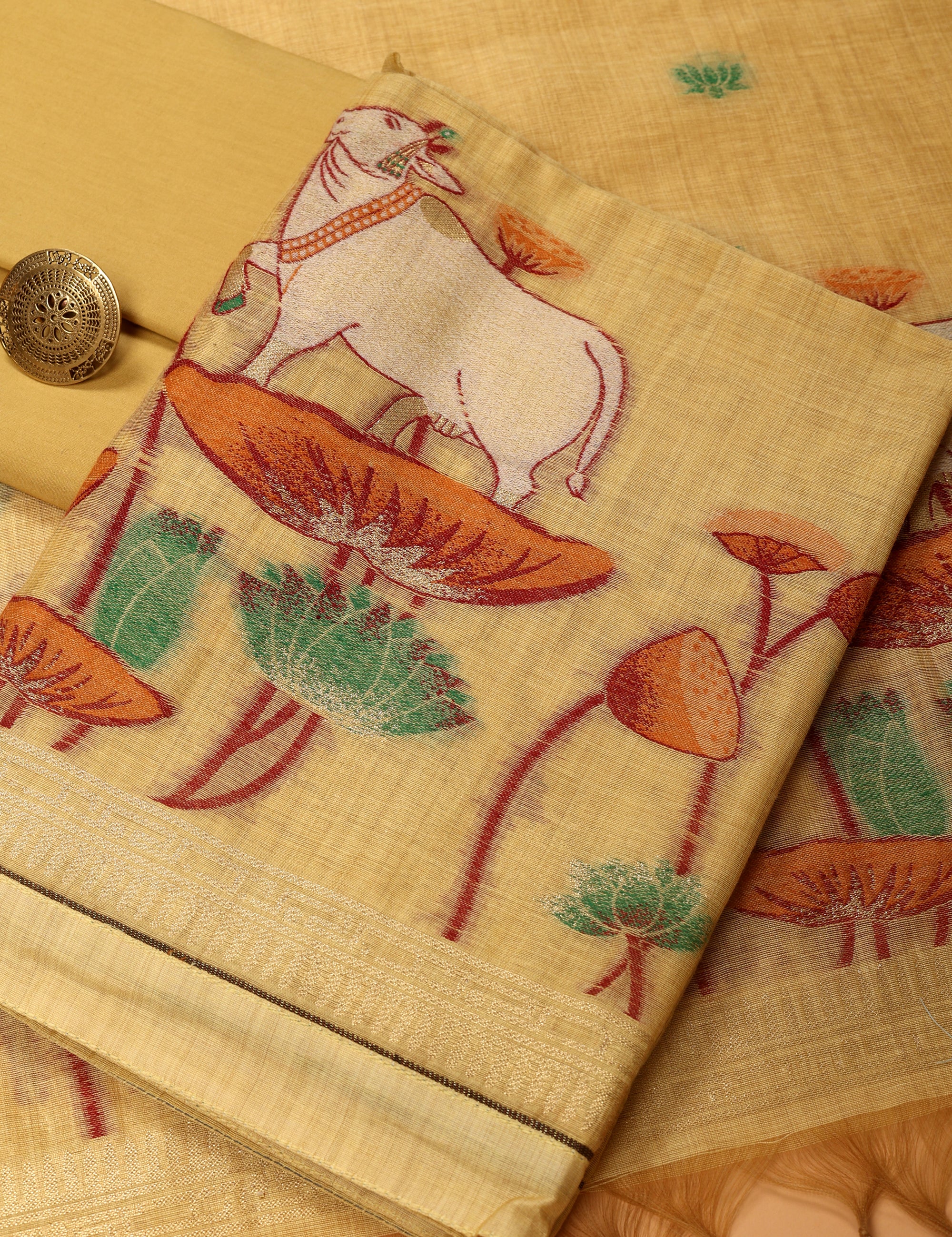 Cow Pattern Jaamdani Suit